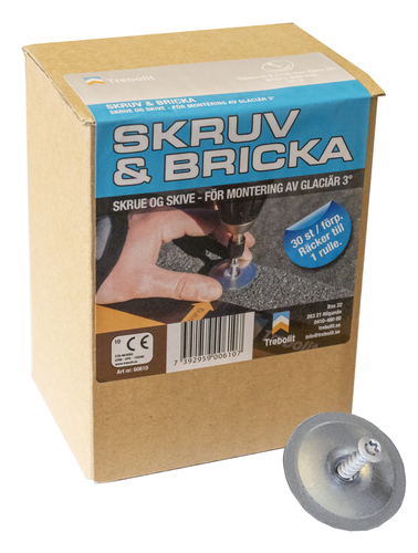 SKRUV OCH BRICKA TREBOLIT 35 MM 30 ST/ FRP - 1